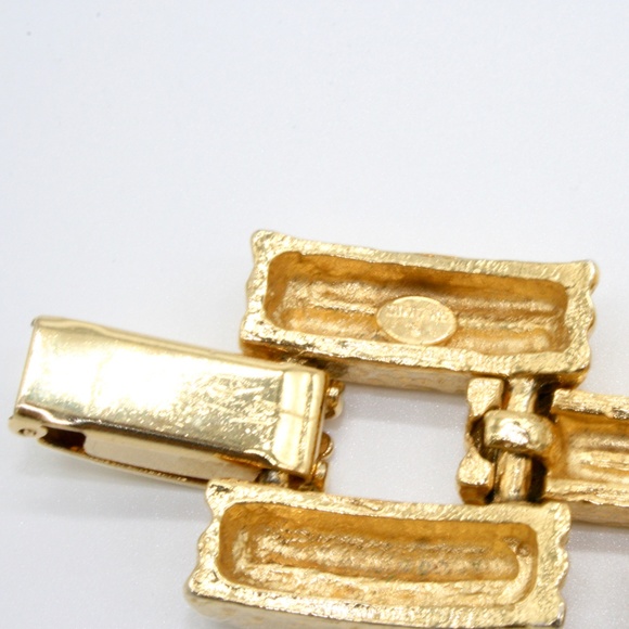 Vintage Graziano Chunky Square Gold Link Bracelet - Picture 5 of 5